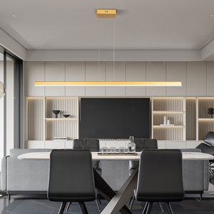 Sunsir SKD simple minimalista Oficina USO COMERCIAL lámpara colgante de oro LED iluminación lineal cocina isla accesorios de iluminación - Product Image 4