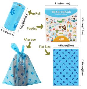 Good Quality <b>Compostable</b> Dog Poop Bags Wholesale Biodegradable PLA PBAT Corn Starch Flat Bottom Eco-Friendly Dog Garbage Bags - Product Image 5