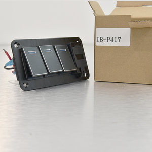 4 gang kim loại Rocker bảng chuyển đổi không thấm nước biển thuyền chuyển đổi thiết bị chuyển mạch với Dual USB Charger 12V 24V màu xanh LED Vôn kế - Product Image 4