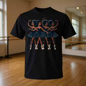 Camiseta negra de bailarina afroamericana con diseño artístico para mujer - Product Image 3