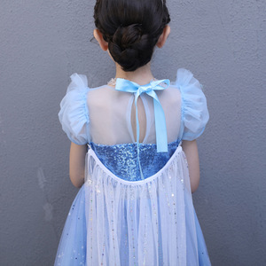 Costume de cosplay <span class=keywords><strong>Elsa</strong></span> <span class=keywords><strong>et</strong></span> Anna <span class=keywords><strong>Reine</strong></span> <span class=keywords><strong>des</strong></span> <span class=keywords><strong>neiges</strong></span> pour filles de 2 à 10 ans, robe élégante pour fête costumée d'Halloween - Product Image 4