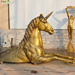 Parcs extérieurs Statues de <span class=keywords><strong>poulain</strong></span> licorne en bronze grandeur nature - Product Image 2
