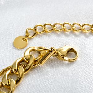 Nouveau design de bijoux en acier inoxydable 304/316L plaqué or 14 carats avec zircon, pendentif Reine britannique, breloque, bracelet jonc pour femme, lettre - Product Image 3