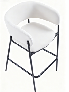 Luxury Modern Bar <b>Stool</b> with Fabric Upholstered <b>Seat</b> Sturdy Iron Frame for Indoor Kitchen Island & Home Bar Counter Seating - Product Image 4