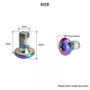 RIDERACE 12PCS Bicicleta Disco Freio Rotor Parafusos T25 M5x10mm MTB Bicicleta Liga De Aço Do Freio A Disco Rotor Antiderrapante Parafusos De Fixação Coloridos - Product Image 6