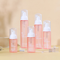 Usine personnalisé PET rose 40ml 50ml 60ml bouteille de nettoyant pour le visage emballage cosmétique bouteille en mousse