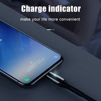 Câbles de données USB 3A 1M haut de gamme A10M à LED, charge rapide, tressés en tissu, pour Android V8 Micro USB et utilisation informatique