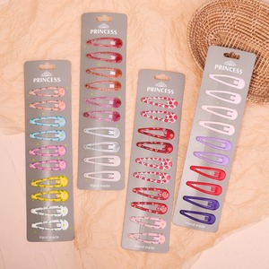 Набор из 10 милых французских заколок для волос с блестками для девочек, с ярким принтом, в виде цветов и ромашек, школьные аксессуары для волос - Product Image 4