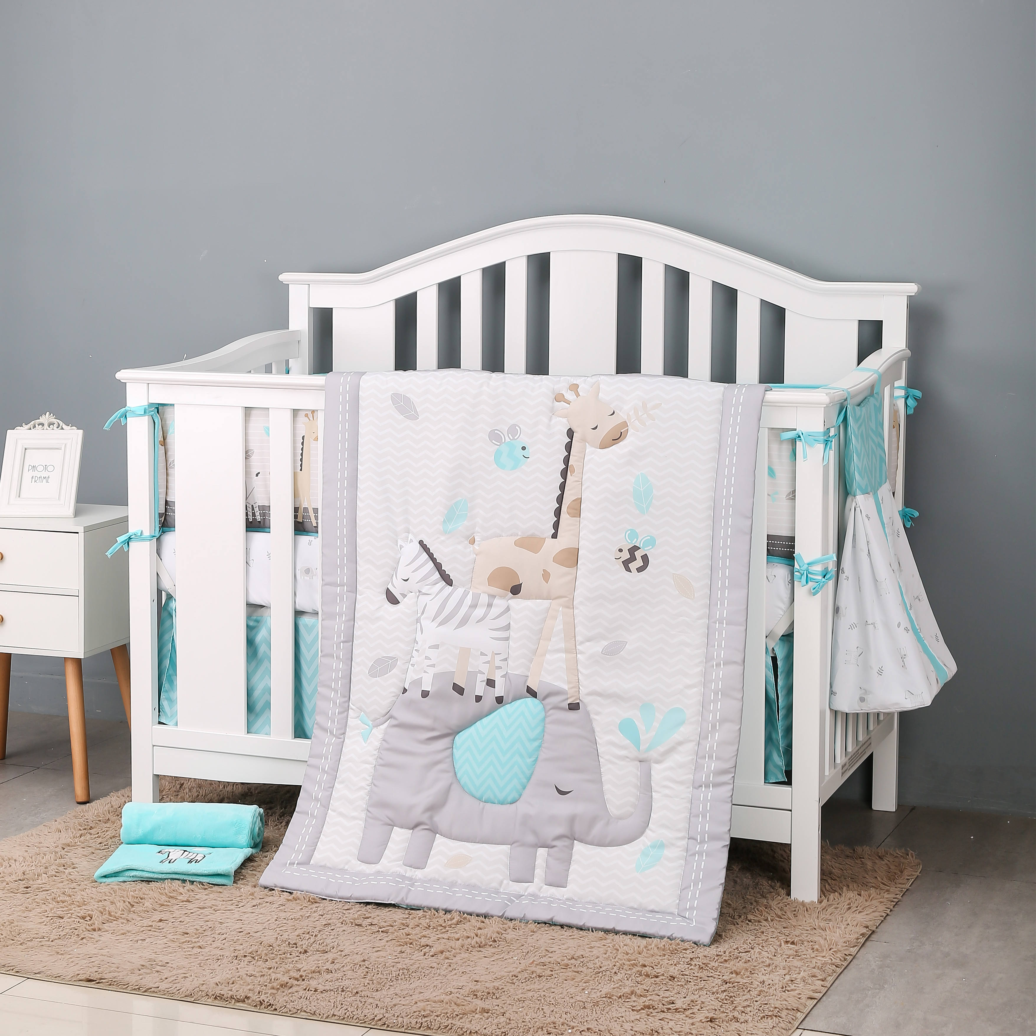 plain cot bed bedding
