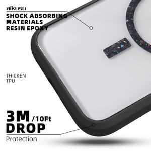 Coques de téléphone transparentes en époxy pailleté pour impression UV, coque de téléphone transparente magnétique en TPU mat pour iPhone 16 15 14 13 Pro Max - Product Image 5