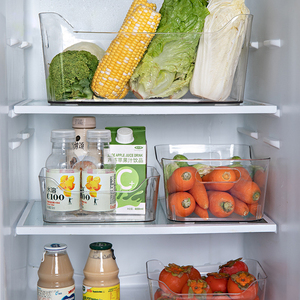 Refrigeration Organizer Bins Refrigeration Tool Transparent Multifunctional Clear Container Organizer Storage Boxes Bins Kitchen Fridge Stackable Food