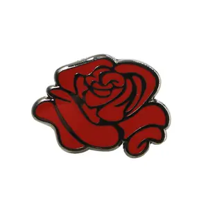 Valentines day Personalized enamel custom engraved shapem rose flower pins