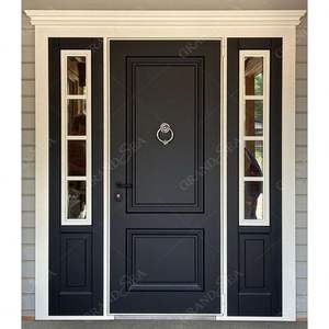 <span class=keywords><strong>Porte</strong></span> d'entrée extérieure résidentielle personnalisée en bois massif, anti-rouille, isolante, insonorisée, anti-effraction - Product Image 4