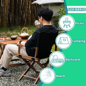 Custom <strong>Bamboo</strong> Folding Director <strong>Chair</strong> with Black Canvas - Product Image 6