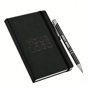 Wholesale Promotional <b>A5</b> Business Journals Notebook Pu Leather Hardcover Notebooks With Embossed Logo - Product Image 1