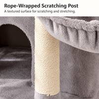 Arbre à chat multi-niveaux en peluche avec poteaux à gratter, condo pour chat et hamac pour chats d'intérieur