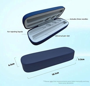 Custom Medical <b>Pen</b> Syringe Insulin Storage <b>Box</b> PU Leather Rectangular Portable <b>Pen</b> Case with Printable Logo for Travel Carry - Product Image 5