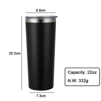 새로운 22 oz 스테인레스 스틸 진공 22 OZ 대용량 절연 여행 머그 재사용 가능한 커피 텀블러 뚜껑