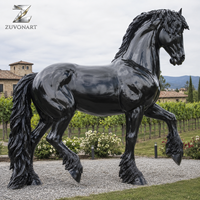 Sculpture de cheval en bronze grandeur nature, statue d'animal en métal sur mesure pour la décoration extérieure de jardin, villa, hôtel, cour et aménagement paysager