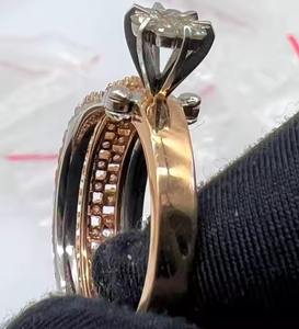 Bague de fiançailles élégante en or massif 14K 18K avec diamant naturel, bijoux de mariée au design intemporel luxueux - Product Image 4