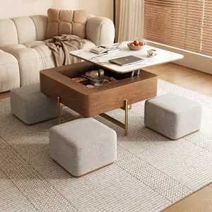 Leichter Luxus-Steinflächentisch Lifting-Tisch modern einfaches Wohnzimmer kreativer Platz Aufbewahrungstisch