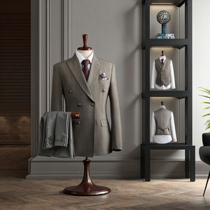 Costume <span class=keywords><strong>Homme</strong></span> Style Britannique 3 Pièces, Veste de Costume de Bureau Boutonnée à Double Boutonnage, Robe de Mariage XL - Product Image 3