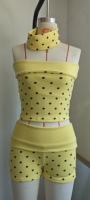 Ensemble de détente 2 pièces à pois pour femme 2026 avec haut tube convertible et short – Tenue décontractée d'été Y2K – Logo personnalisé OEM ODM