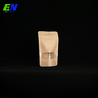 Sachet Doypack en papier kraft biodégradable avec fenêtre pour l'affichage de grains de café, noix, thé et aliments biologiques