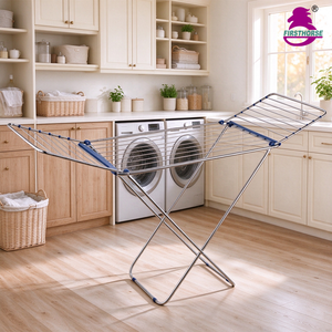FIRST HORSE Stendibiancheria Salvaspazio in Acciaio Inox da 18M, Portatile con Gambe Dritte, Antiruggine - Product Image 2
