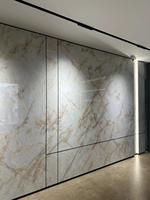 Plaque de marbre rigide légère, écologique, ignifuge, haute brillance, imperméable, 1220x2440mm, 3mm, avec revêtement UV