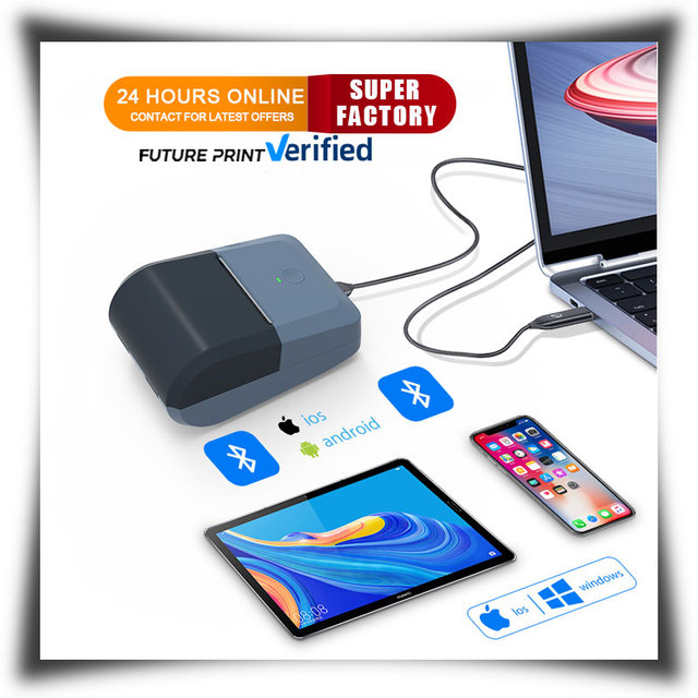 Y50 58mm Support Usb/ Blue-tooth Wireless Printing Portable Label 2inch Thermal Mobile Inkless Printer