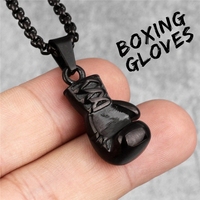 Hommes mode Sport perles Fitness chaîne collier collier dentelle Boxer gant de boxe pendentif fête bijoux accessoires cadeau collier Hombre