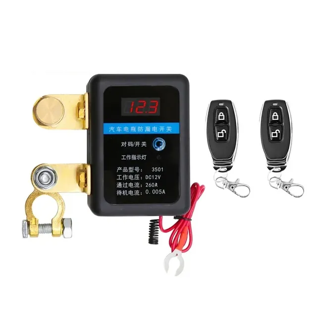 Auto Battery for Switch Remote 240A 12V Kill Switch with LED Voltage Display Automatic Disconnect Model BXS3