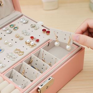 Jewelry Organizer - 2 Layer Jewelry <b>Drawer</b> <b>Storage</b> <b>Box</b> , Jewelry Display for Necklaces Bracelet Earring Ring - Product Image 4