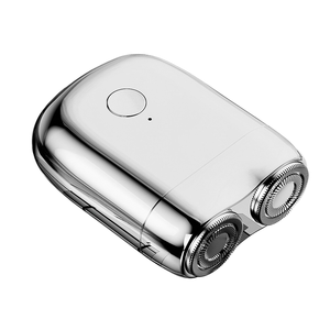 Rasoir électrique rotatif en métal pour hommes avec double lame, batterie Li-ion rechargeable, rasoir facial portable - Product Image 1