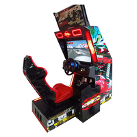 Simulateur de divertissement arcade, machine de jeu de voiture de course vidéo, jeu d'arcade, simulateur de mouvement, vitesse d'entraînement, 4 jeux vidéo