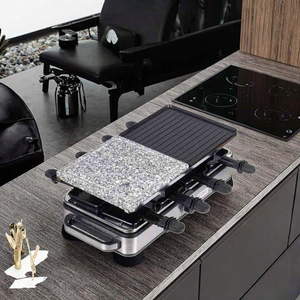 Parrilla de barbacoa eléctrica interior con temperatura controlada, parrilla de Raclette de aluminio giratoria para uso doméstico y hotelero - Product Image 1