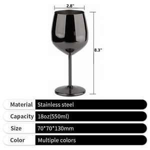 Custom Logo Metal Glass 18Oz Stainless Steel Unbreakable Gold <b>Champagne</b> Red Wine Cup for Banquet - Product Image 2