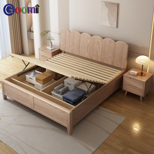 <span class=keywords><strong>Lit</strong></span> en bois massif de frêne de style rétro du milieu du siècle, <span class=keywords><strong>lit</strong></span> en bois original Goomi Home avec structure à tenons en queue d'aronde, grand <span class=keywords><strong>lit</strong></span> familial - Product Image 2