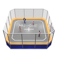 Trampolín de Gimnasia Grande para Niños MIZONE, Trampolín Portátil para Ejercicio Diario con Red de Seguridad