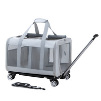 Porte-chiens pliables approuvés par les compagnies aériennes, porte-chiens pour petits chiens avec roues, transporteur pour animaux de compagnie pour voyages, camping et extérieur