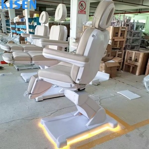 KISEN Modern Electric Salon Furniture Pu Leather Facial Beauty Spa Treatment Massage <b>Table</b> Electric Lash Bed Curved with LED - Product Image 4
