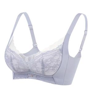 Sujetador sin hueso sin lado Los pechos pequeños de las mujeres se reúnen Copa mediana gruesa cómodo transpirable sin aros sin rastro Sujetador de encaje lateral nipp - Product Image 1