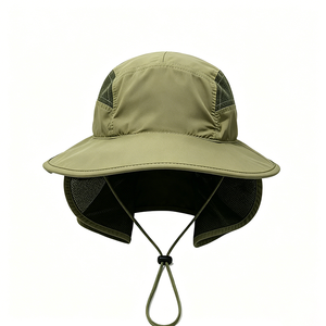 Chapeau de pêcheur unisexe à large bord en maille respirante avec protection intégrale du cou, protection UV, séchage rapide, tissu en toile - Product Image 5