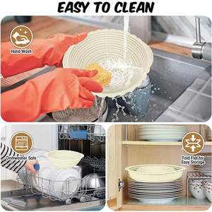 Starter Kit di pasta madre 9 "cesto di prova del pane Set forniture per la cottura del pane a lievitazione naturale con strumenti per la preparazione del pane - Product Image 5