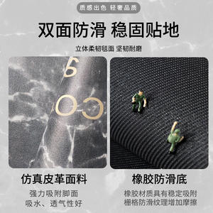 Paillasson en cuir givré antidérapant résistant à l'usure, rectangulaire, pour usage domestique, couleur unie, facile à nettoyer, tapis d'entrée - Product Image 5