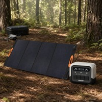 Kit Générateur Solaire LAUNTOP Pro1800 avec Panneau 400W, Batterie Externe et Lampe Torche pour Inspection de Drones, Équipe, Travaux sur le Terrain Hors Réseau, Voiture