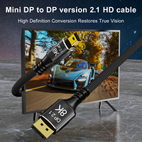 Fabricant 8K 60Hz Mini DP 2.1 Mini DP 2.1 vers DP Câble 8K/60Hz 40G Ultra-HD UHD Compatible FreeSync G-Sync Gaming