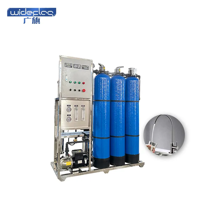 Máquina comercial de água pura para tratamento de água, equipamento de osmose reversa, 250LPH 66GPH, alcalina