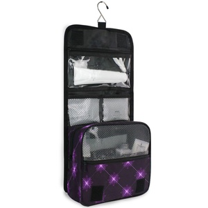 Aloha Hawaiian Custom Dark Purple Waterproof Foldable Organizer Toiletry Hanging <b>Makeup</b> Travel <b>Storage</b> with Zipper Closure - Product Image 2